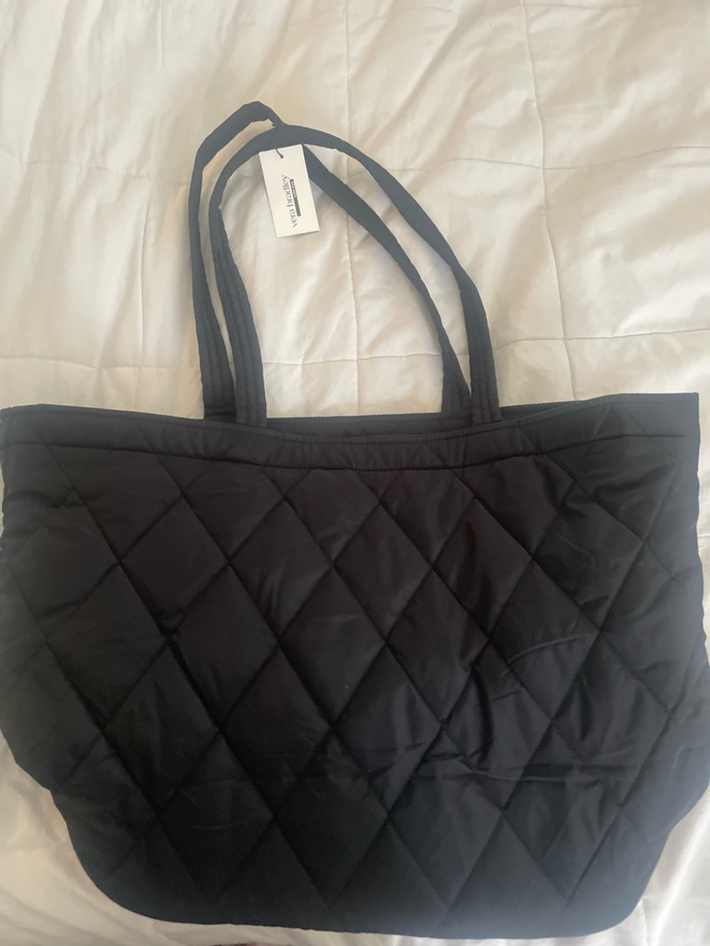 Quilted Black Tote Bag